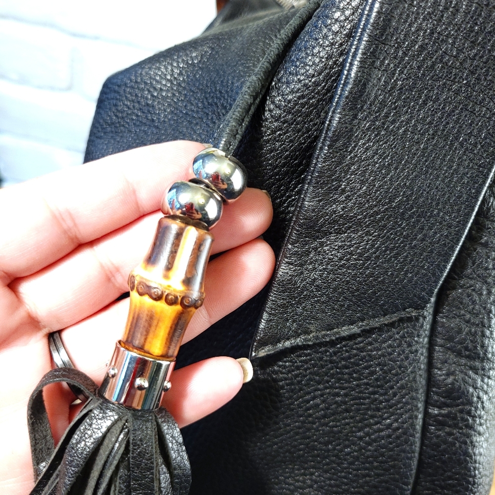 RARE Gucci Leather Bag with Bamboo and leather tassel detailing - Picture 15 of 16